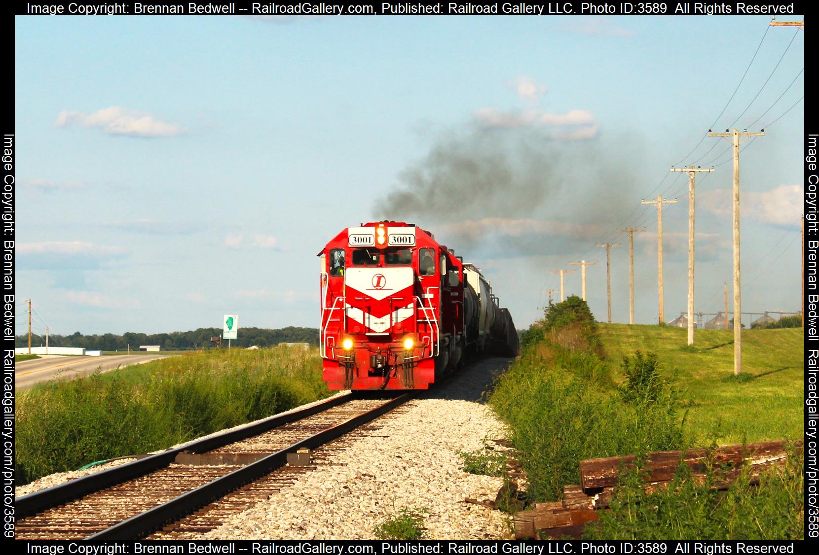 INRD 3001 is a class GP40-3 and  is pictured in Gordon, Illinois, United States.  This was taken along the Indianapolis Subdivision on the Indiana Rail Road. Photo Copyright: Brennan Bedwell uploaded to Railroad Gallery on 07/19/2024. This photograph of INRD 3001 was taken on Thursday, July 18, 2024. All Rights Reserved. 