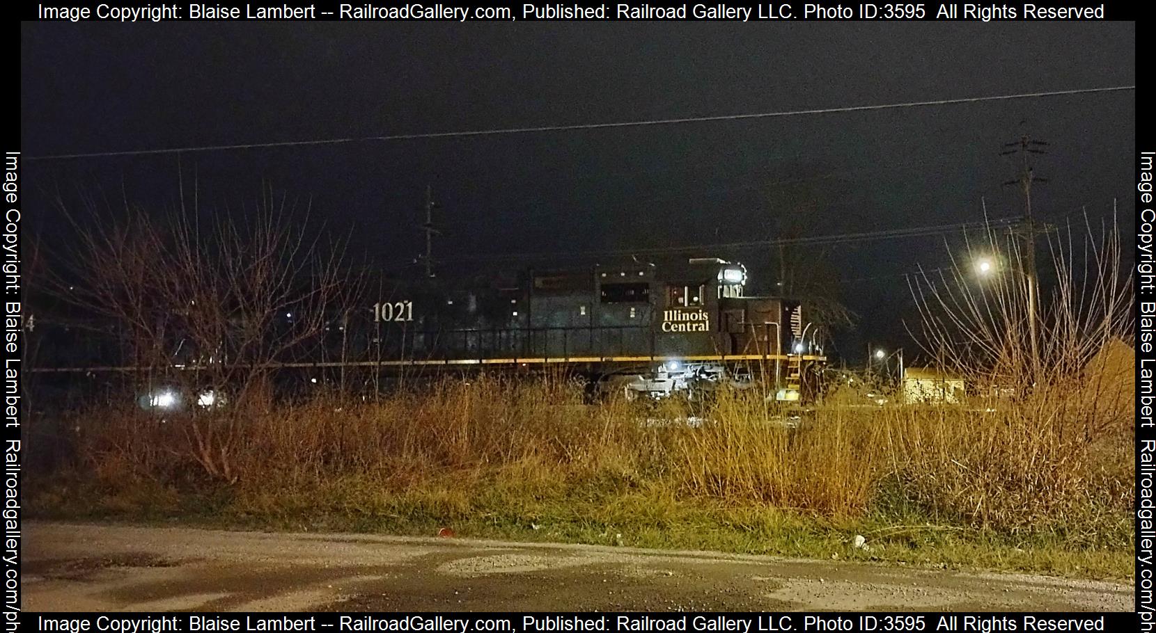 IC 1021 is a class EMD SD70 and  is pictured in Centralia, Illinois, USA.  This was taken along the CN Centralia subdivision on the Illinois Central Railroad. Photo Copyright: Blaise Lambert uploaded to Railroad Gallery on 07/19/2024. This photograph of IC 1021 was taken on Monday, January 01, 2024. All Rights Reserved. 