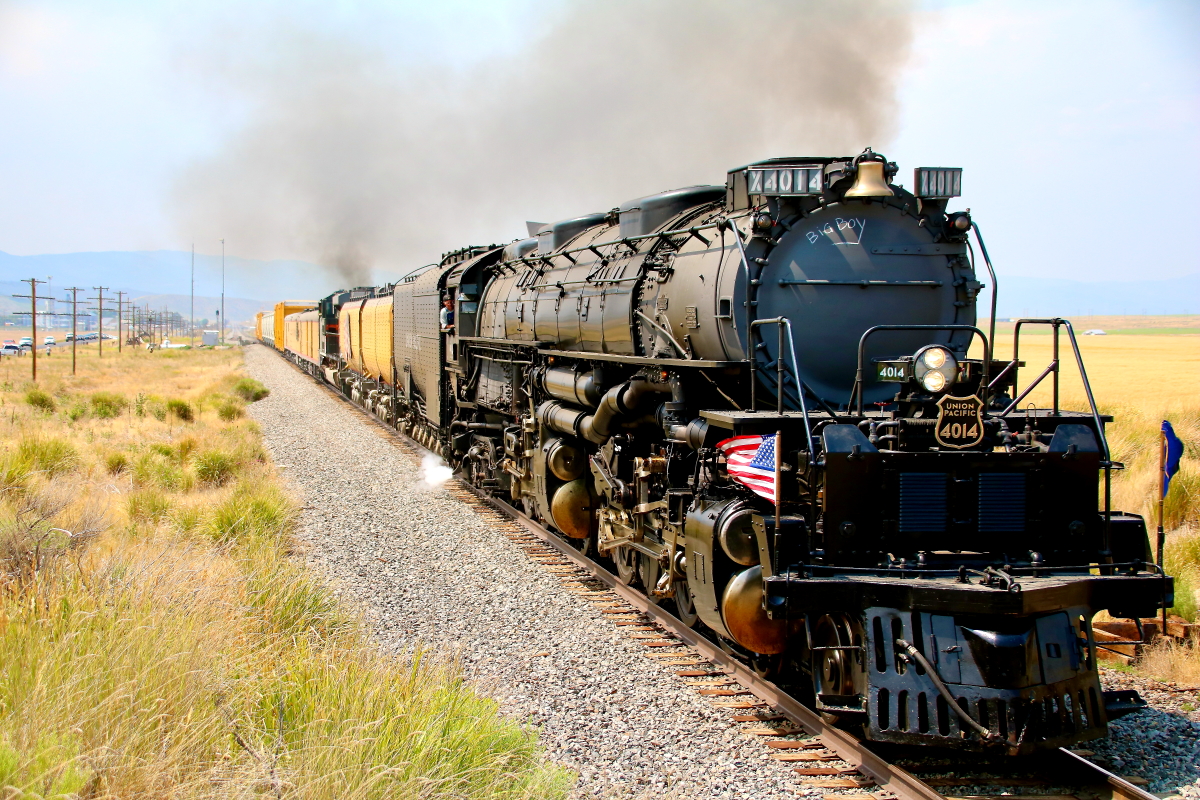 UP 4014 is a class 4-8-8-4 and  is pictured in Bancroft, Idaho, USA.  This was taken along the Pocatello/UP on the Union Pacific Railroad. Photo Copyright: Rick Doughty uploaded to Railroad Gallery on 07/24/2024. This photograph of UP 4014 was taken on Monday, July 22, 2024. All Rights Reserved. 