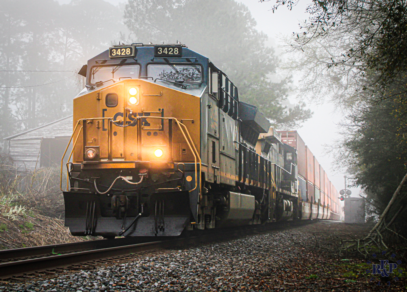 CSXT 3428 is a class GE ET44AH and  is pictured in Fitzgerald, Georgia, USA.  This was taken along the Fitzgerald Subdivision on the CSX Transportation. Photo Copyright: RF&P Productions uploaded to Railroad Gallery on 08/01/2024. This photograph of CSXT 3428 was taken on Sunday, March 03, 2024. All Rights Reserved. 