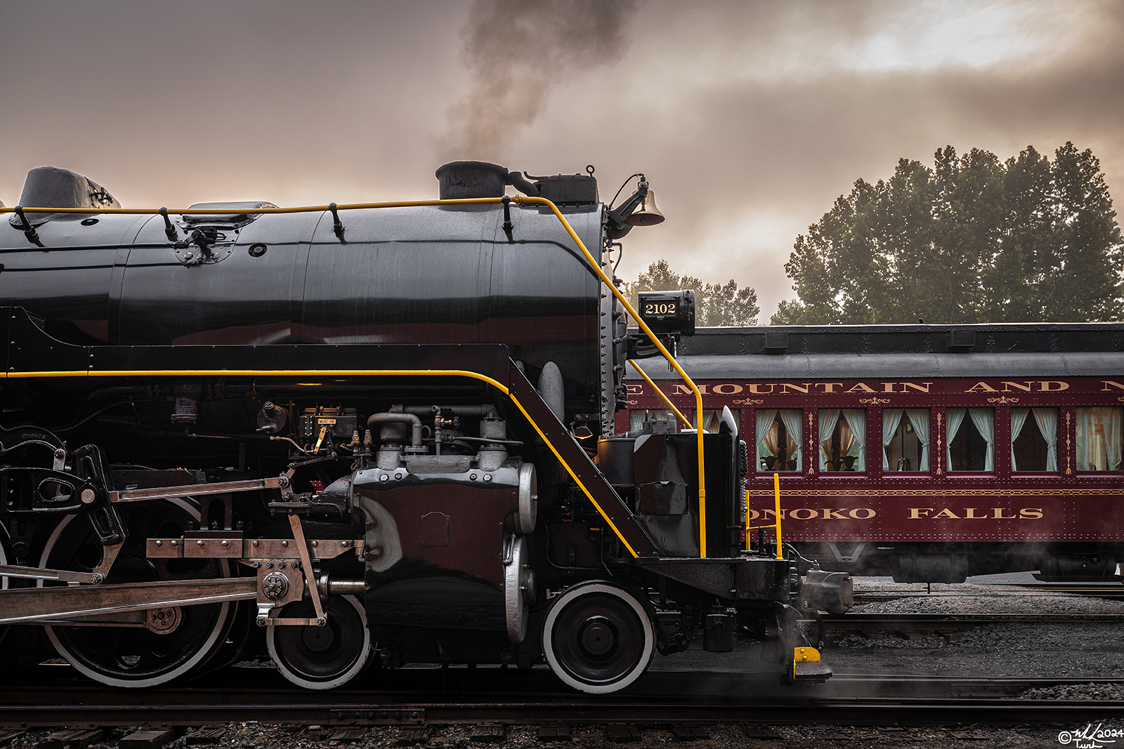 RDG 2102 is a class T-1 and  is pictured in Jim Thorpe, Pennsylvania, USA.  This was taken along the Jim Thorpe on the Reading Company. Photo Copyright: Mark Turkovich uploaded to Railroad Gallery on 08/02/2024. This photograph of RDG 2102 was taken on Saturday, June 22, 2024. All Rights Reserved. 