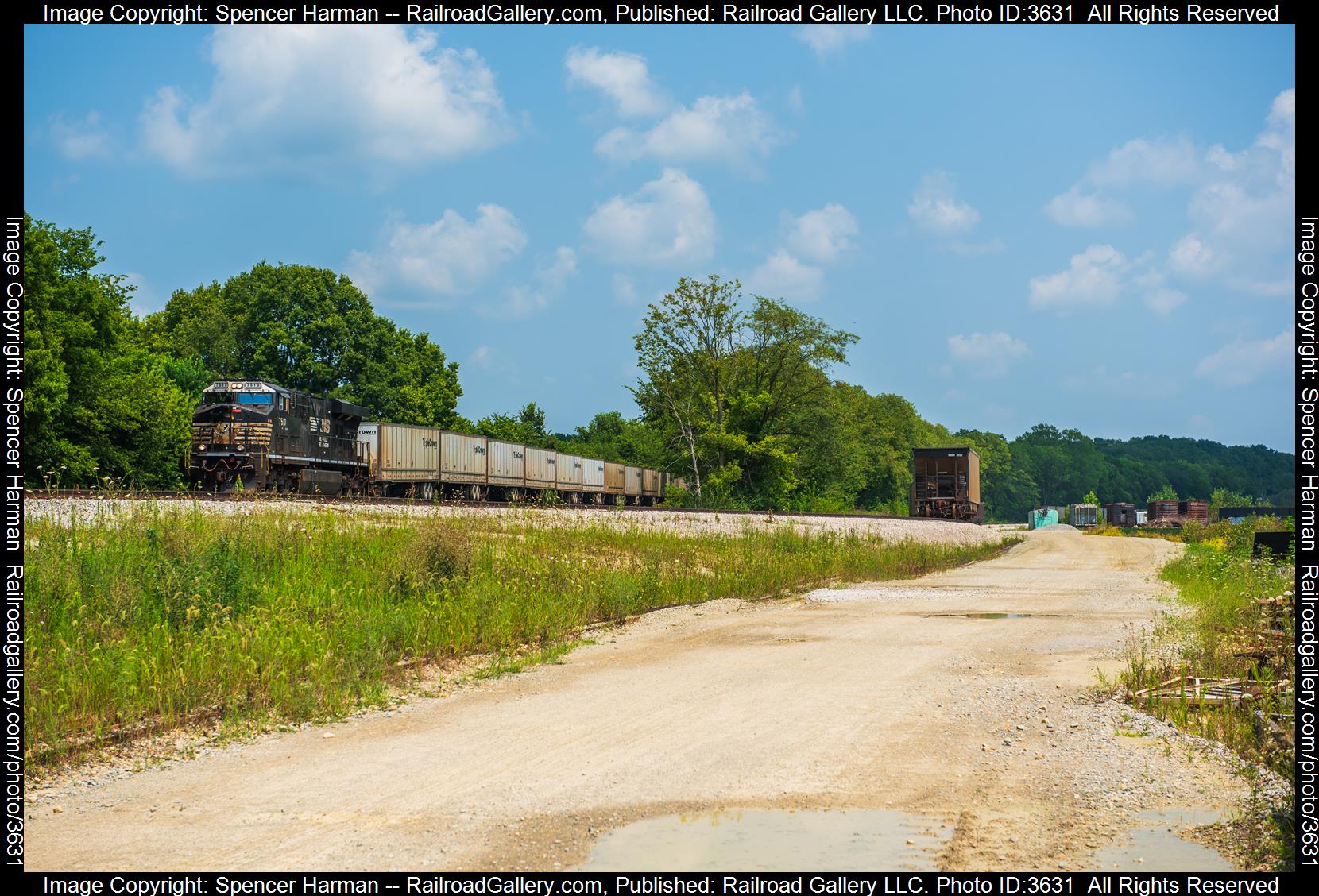 NS 7510 is a class GE ES44DC and  is pictured in Richvalley, Indiana, USA.  This was taken along the Huntington District on the Norfolk Southern. Photo Copyright: Spencer Harman uploaded to Railroad Gallery on 08/05/2024. This photograph of NS 7510 was taken on Saturday, August 03, 2024. All Rights Reserved. 