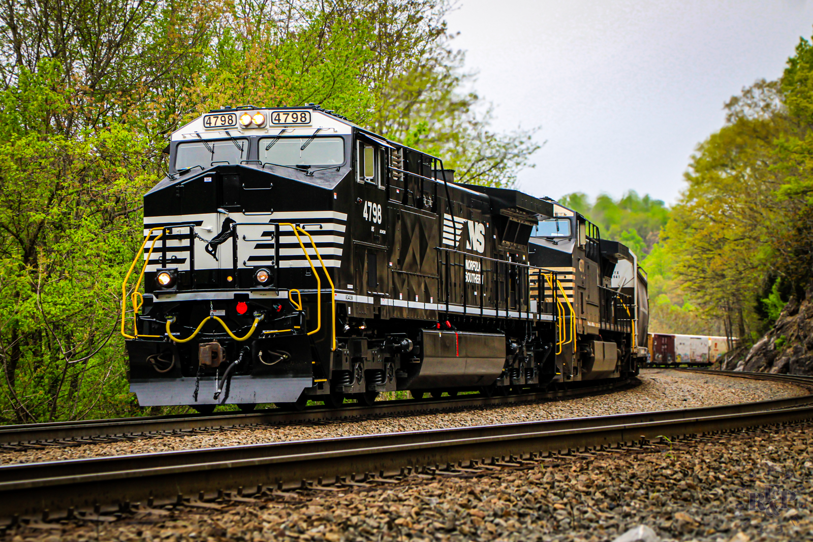 NS 4798 is a class GE AC44C6M and  is pictured in Shawsville, Virginia, USA.  This was taken along the NS Christiansburg District on the Norfolk Southern. Photo Copyright: RF&P Productions uploaded to Railroad Gallery on 08/06/2024. This photograph of NS 4798 was taken on Sunday, April 21, 2024. All Rights Reserved. 