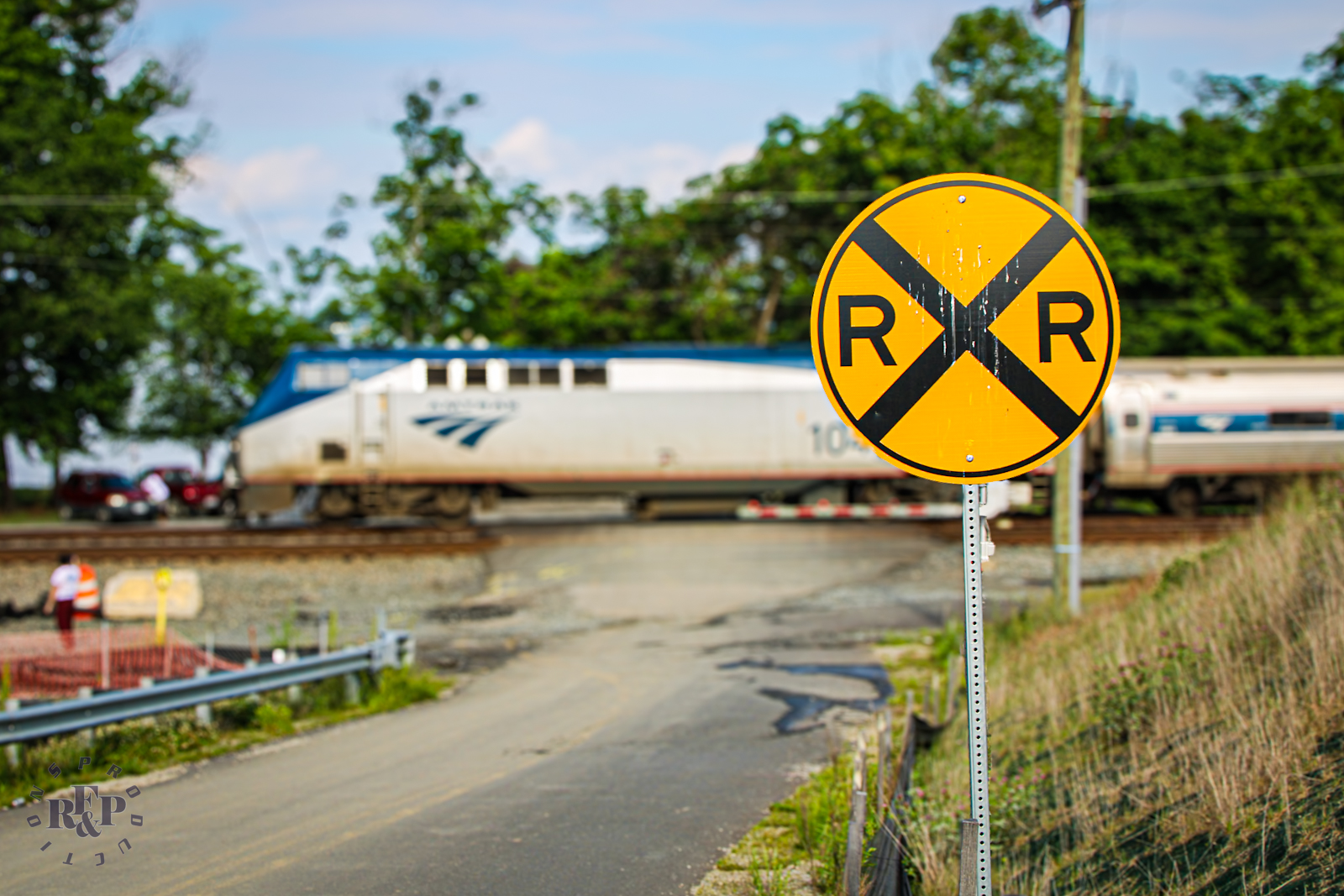 AMTK 104 is a class GE P42DC and  is pictured in Dumfries, Virginia, USA.  This was taken along the RF&P Subsivision on the Amtrak. Photo Copyright: RF&P Productions uploaded to Railroad Gallery on 08/10/2024. This photograph of AMTK 104 was taken on Sunday, May 19, 2024. All Rights Reserved. 