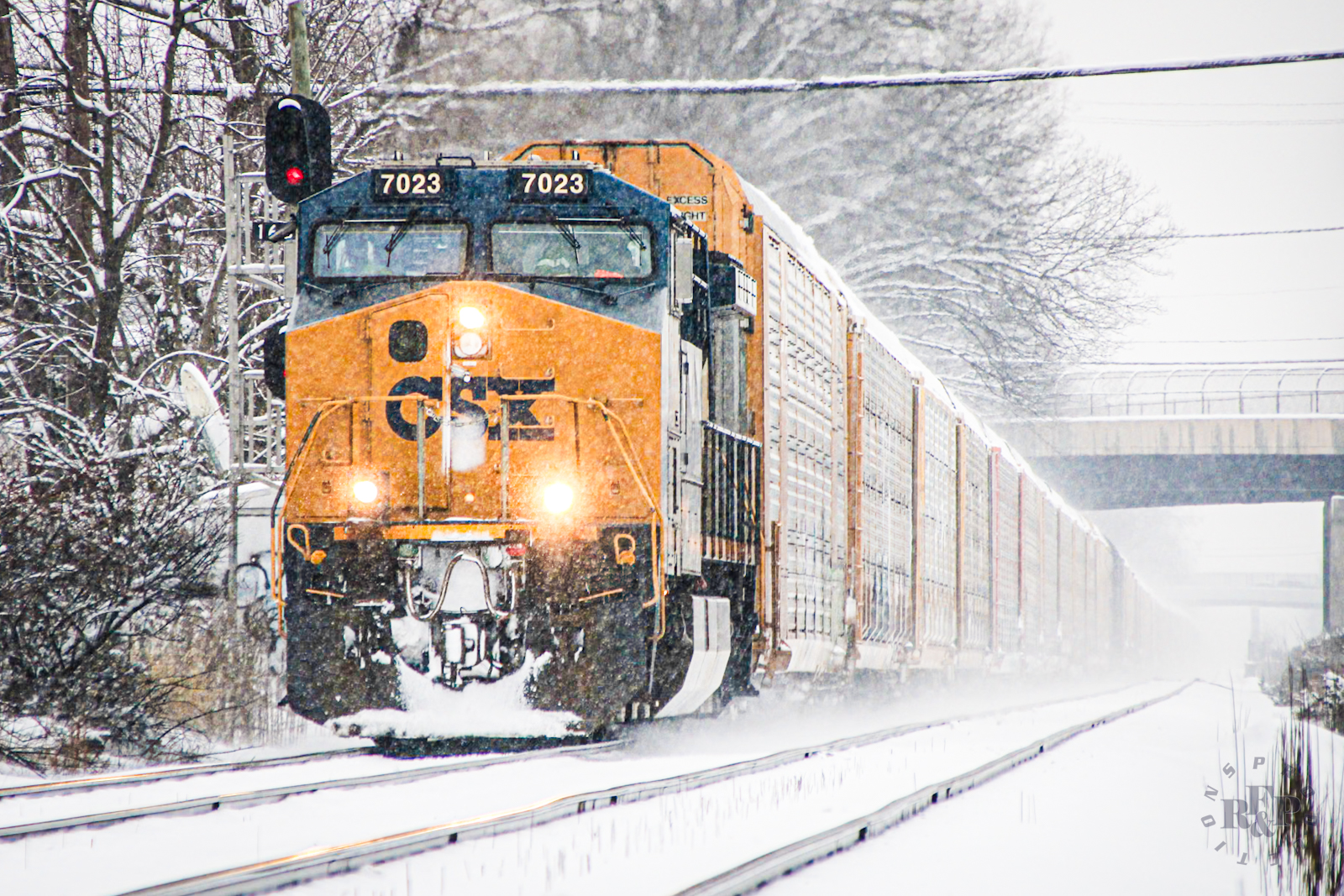 CSXT 7023 is a class GE CM44AC and  is pictured in Rockville, Maryland, USA.  This was taken along the Metropolitan Subdivision on the CSX Transportation. Photo Copyright: RF&P Productions uploaded to Railroad Gallery on 08/11/2024. This photograph of CSXT 7023 was taken on Friday, January 19, 2024. All Rights Reserved. 