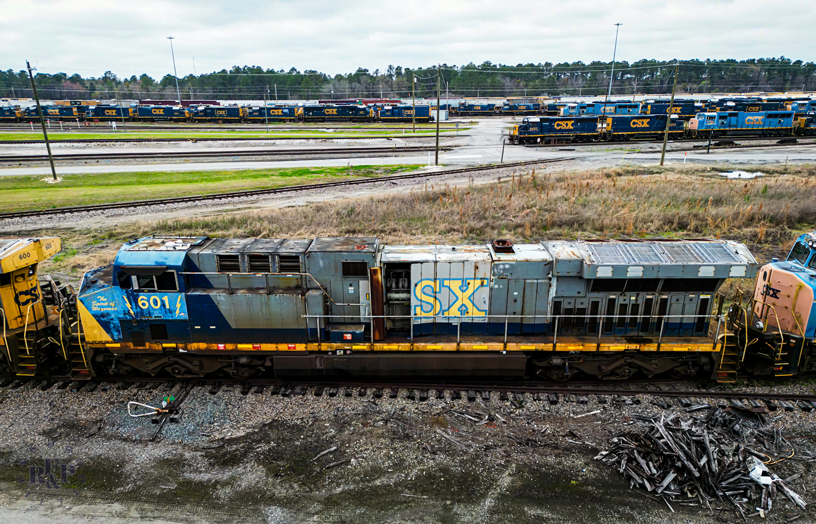 CSXT 601 is a class GE CW44AC and  is pictured in Waycross, Georgia, USA.  This was taken along the Waycross Terminal on the CSX Transportation. Photo Copyright: RF&P Productions uploaded to Railroad Gallery on 08/11/2024. This photograph of CSXT 601 was taken on Monday, March 04, 2024. All Rights Reserved. 