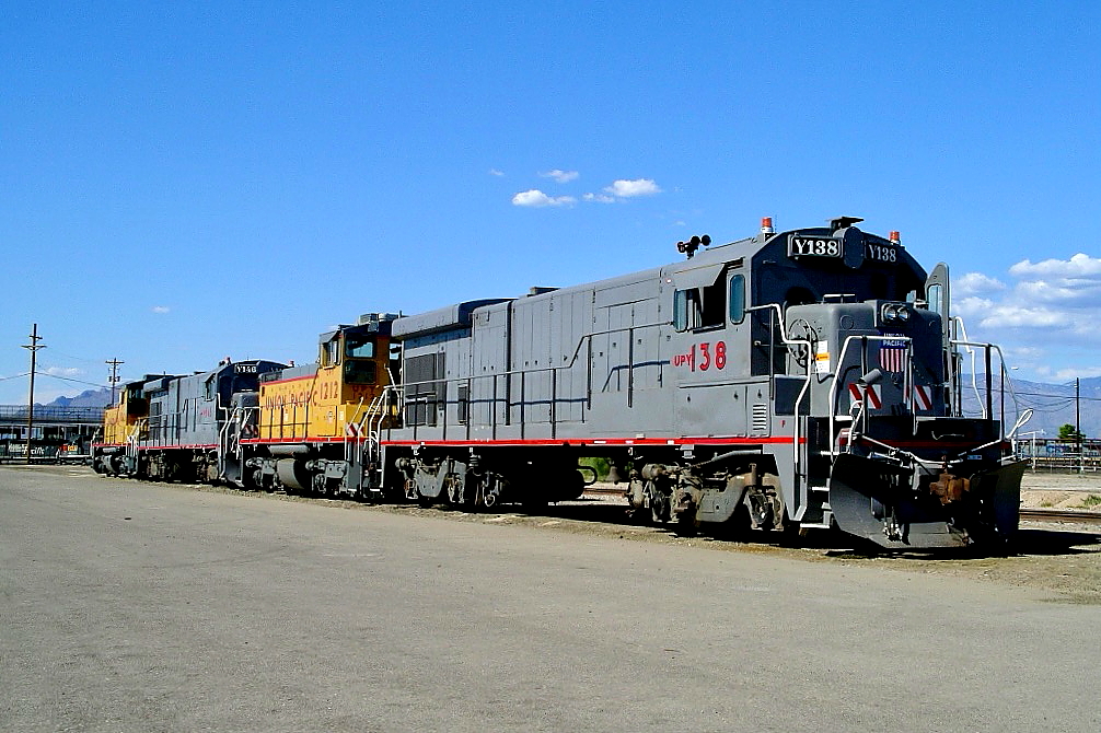 UPY 138 is a class GE B30-7 and  is pictured in Tucson, Arizona, USA.  This was taken along the Lordsburg/UP on the Union Pacific Railroad. Photo Copyright: Rick Doughty uploaded to Railroad Gallery on 08/13/2024. This photograph of UPY 138 was taken on Friday, August 20, 2004. All Rights Reserved. 