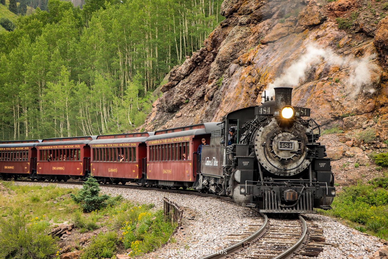 C&TS 484 is a class 2-8-2 and  is pictured in Cumbres Pass, Colorado, USA.  This was taken along the D&RGW 4th Division on the Cumbres & Toltec Scenic Railroad. Photo Copyright: Joseph Whelan uploaded to Railroad Gallery on 12/10/2022. This photograph of C&TS 484 was taken on Sunday, July 31, 2022. All Rights Reserved. 