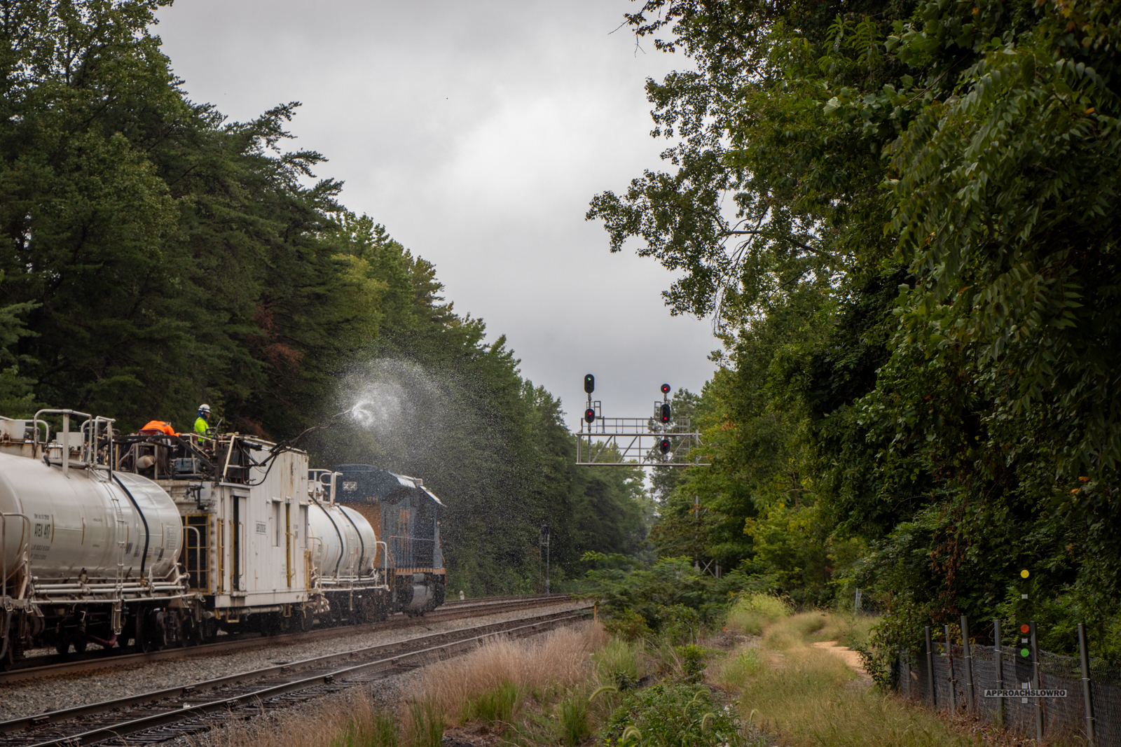 CSXT 1714 is a class GE SD23T4 and  is pictured in Lorton, Virginia, USA.  This was taken along the RF&P Subdivision on the CSX Transportation. Photo Copyright: ApproachSlowRO   uploaded to Railroad Gallery on 08/31/2024. This photograph of CSXT 1714 was taken on Friday, August 30, 2024. All Rights Reserved. 