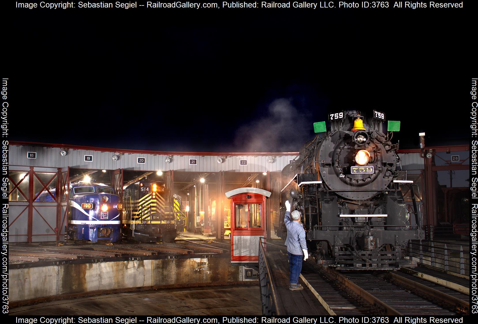 759 is a class 2-8-4 and  is pictured in Scranton, PA, United States.  This was taken along the Steamtown on the Steamtown NHS. Photo Copyright: Sebastian Segiel uploaded to Railroad Gallery on 09/03/2024. This photograph of 759 was taken on Saturday, August 31, 2024. All Rights Reserved. 