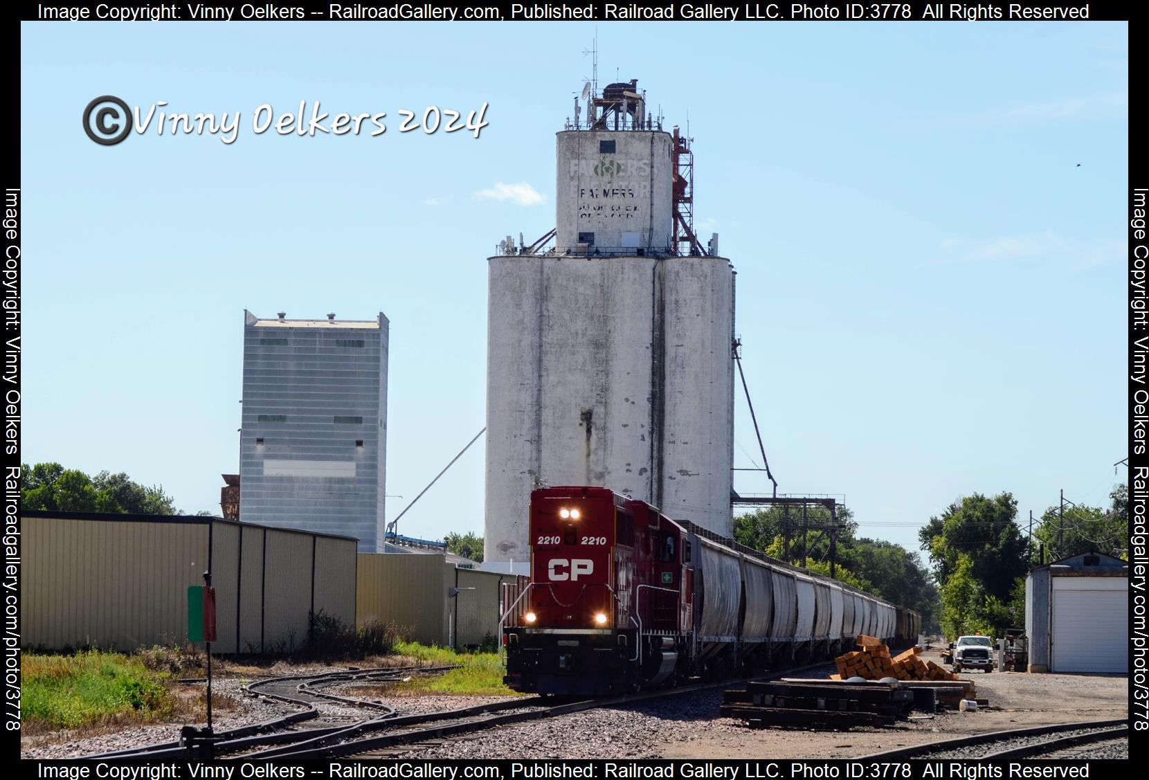 CP 2210 is a class GP20ECO and  is pictured in Spencer, IA, United States.  This was taken along the Sheldon Subdivision  on the Canadian Pacific Railway. Photo Copyright: Vinny Oelkers uploaded to Railroad Gallery on 09/10/2024. This photograph of CP 2210 was taken on Thursday, August 08, 2024. All Rights Reserved. 