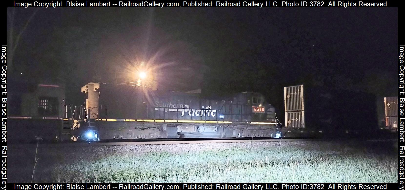 UP 6318 is a class GE AC4400CW and  is pictured in Salem, Illinois, USA.  This was taken along the UP Salem subdivision on the Union Pacific Railroad. Photo Copyright: Blaise Lambert uploaded to Railroad Gallery on 09/11/2024. This photograph of UP 6318 was taken on Wednesday, September 11, 2024. All Rights Reserved. 