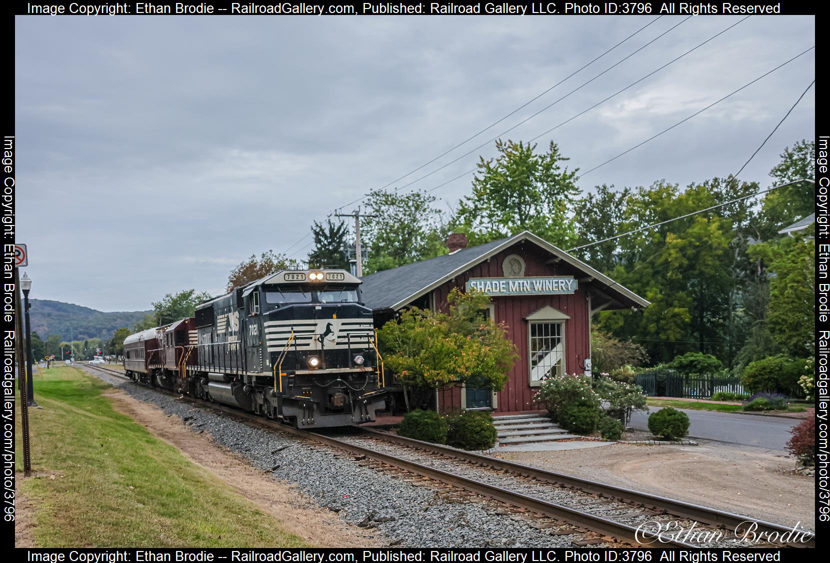 7021 is a class SD60e and  is pictured in Danville, Pennsylvania, United States.  This was taken along the Sunbury Line on the Norfolk Southern. Photo Copyright: Ethan Brodie uploaded to Railroad Gallery on 09/20/2024. This photograph of 7021 was taken on Wednesday, September 18, 2024. All Rights Reserved. 