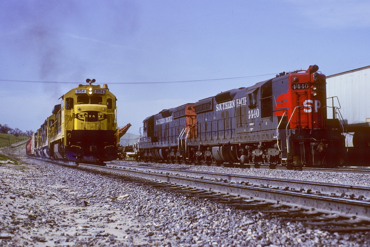 SF 8154 is a class GE C30-7 and  is pictured in Bealville, California, USA.  This was taken along the Mojave/SP on the Santa Fe. Photo Copyright: Rick Doughty uploaded to Railroad Gallery on 09/21/2024. This photograph of SF 8154 was taken on Wednesday, February 22, 1984. All Rights Reserved. 