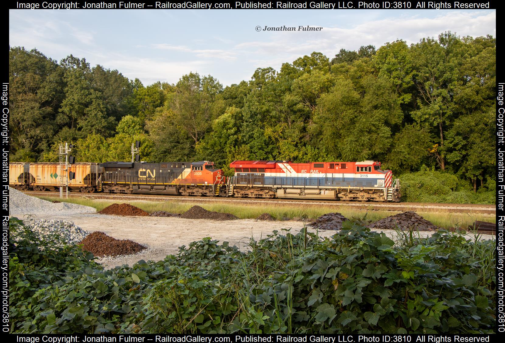 CN 3115 is a class GE ET44AC and  is pictured in Talbotton, Georgia, United States.  This was taken along the CSX Fitzgerald Sub on the Canadian National Railway. Photo Copyright: Jonathan Fulmer uploaded to Railroad Gallery on 09/24/2024. This photograph of CN 3115 was taken on Monday, September 23, 2024. All Rights Reserved. 