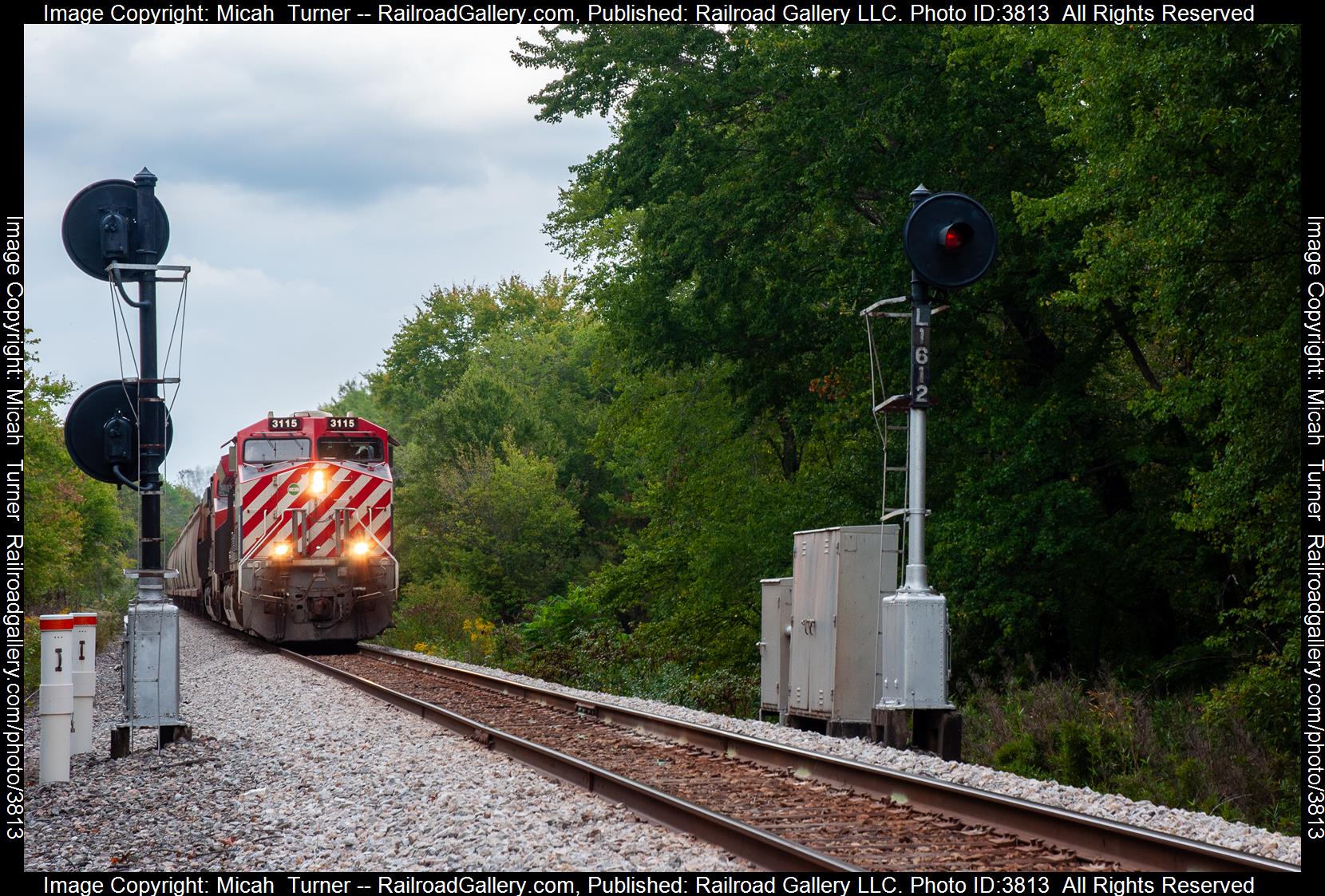 CN 3115 is a class GE ET44AC and  is pictured in London, Kentucky, USA.  This was taken along the CC Subdivision on the CSX Transportation. Photo Copyright: Micah  Turner uploaded to Railroad Gallery on 09/26/2024. This photograph of CN 3115 was taken on Sunday, September 22, 2024. All Rights Reserved. 