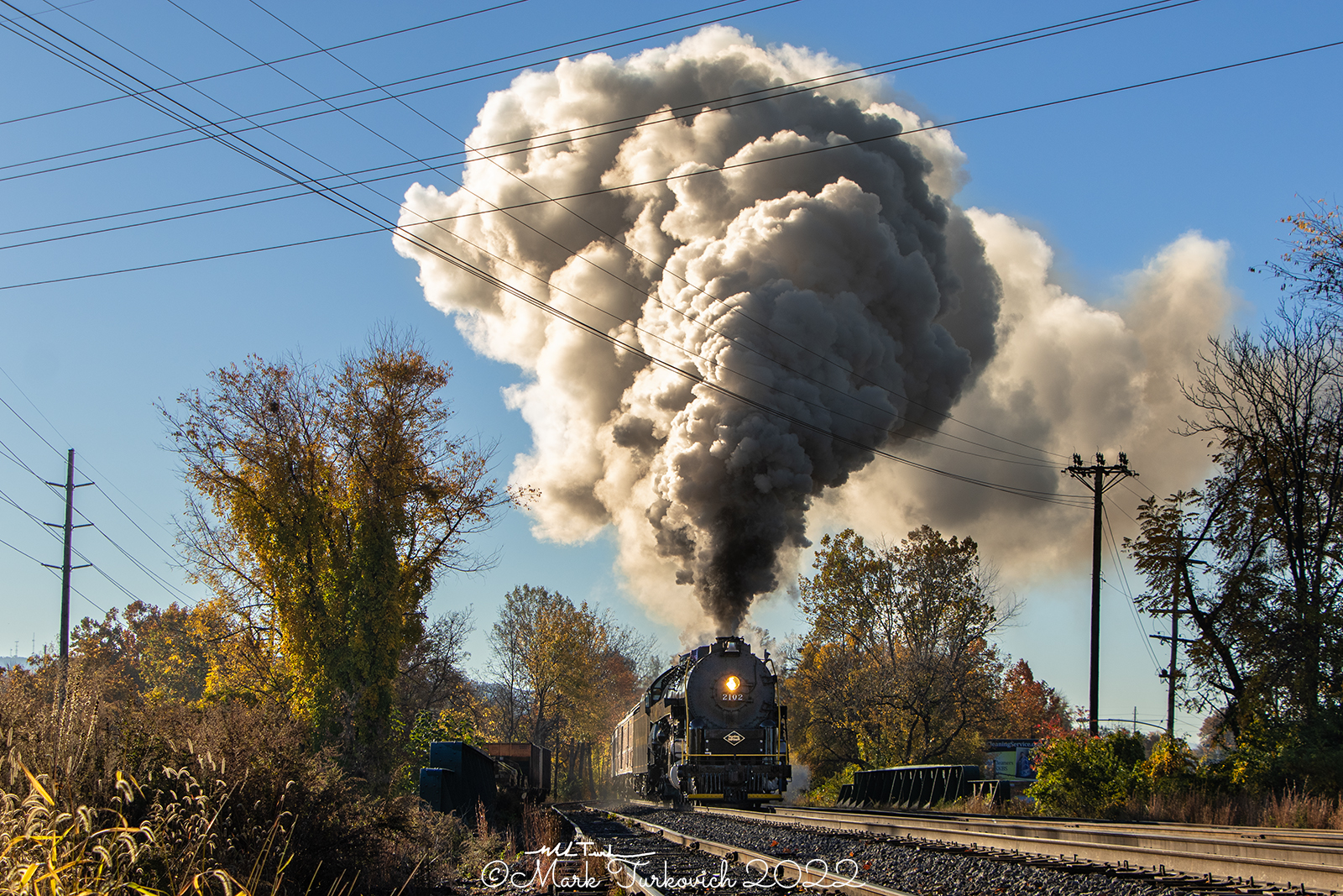 RDG 2102 is a class T-1 and  is pictured in Reading, Pennsylvania, USA.  This was taken along the Reading Outer Station on the Reading Company. Photo Copyright: Mark Turkovich uploaded to Railroad Gallery on 12/11/2022. This photograph of RDG 2102 was taken on Saturday, October 29, 2022. All Rights Reserved. 