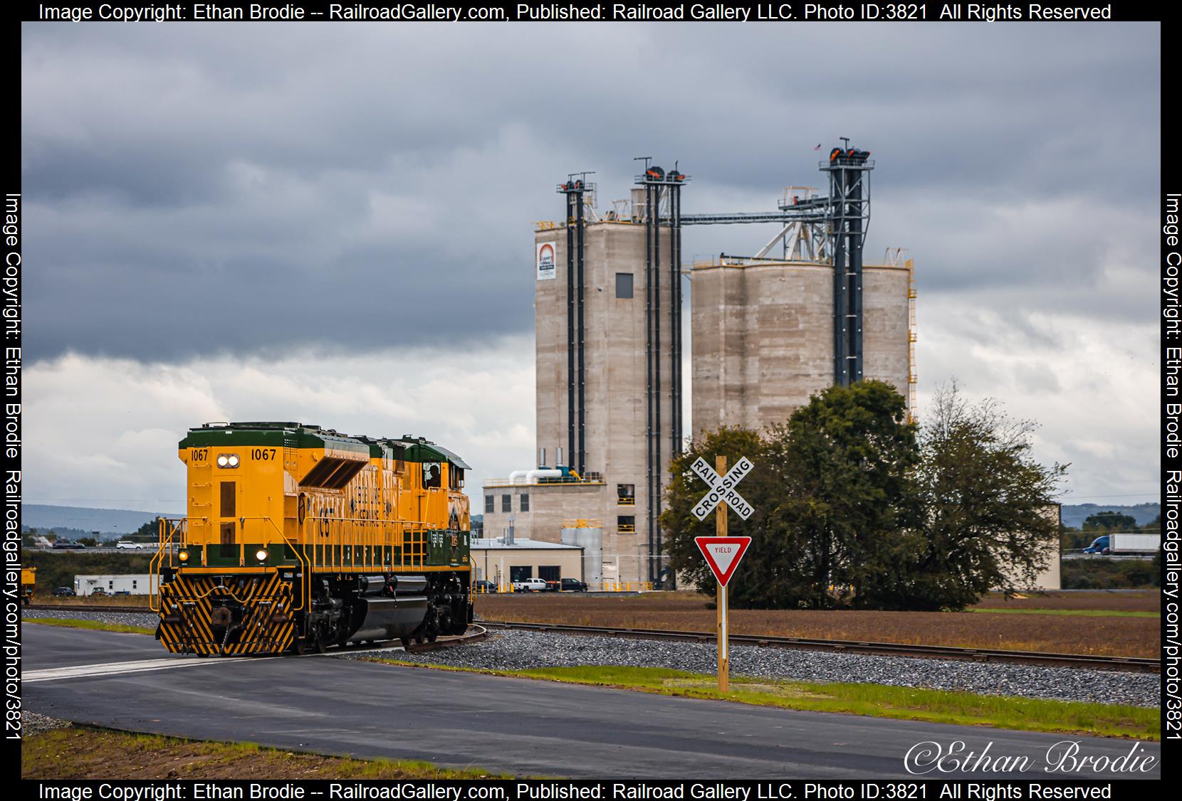 1067 is a class SD70ACe and  is pictured in New Columbia, Pennsylvania, United States.  This was taken along the Union County Industrial Branch near the Buffalo Line on the Norfolk Southern. Photo Copyright: Ethan Brodie uploaded to Railroad Gallery on 09/30/2024. This photograph of 1067 was taken on Monday, September 30, 2024. All Rights Reserved. 