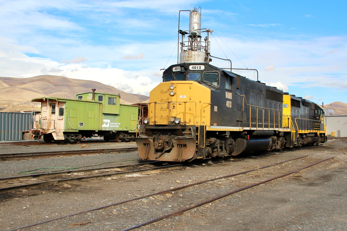 WAMX 4031 is a class EMD GP40-2 and  is pictured in Lewiston, Idaho, USA.  This was taken along the East Lewiston on the Great Northwest Railroad. Photo Copyright: Rick Doughty uploaded to Railroad Gallery on 10/03/2024. This photograph of WAMX 4031 was taken on Saturday, October 23, 2021. All Rights Reserved. 