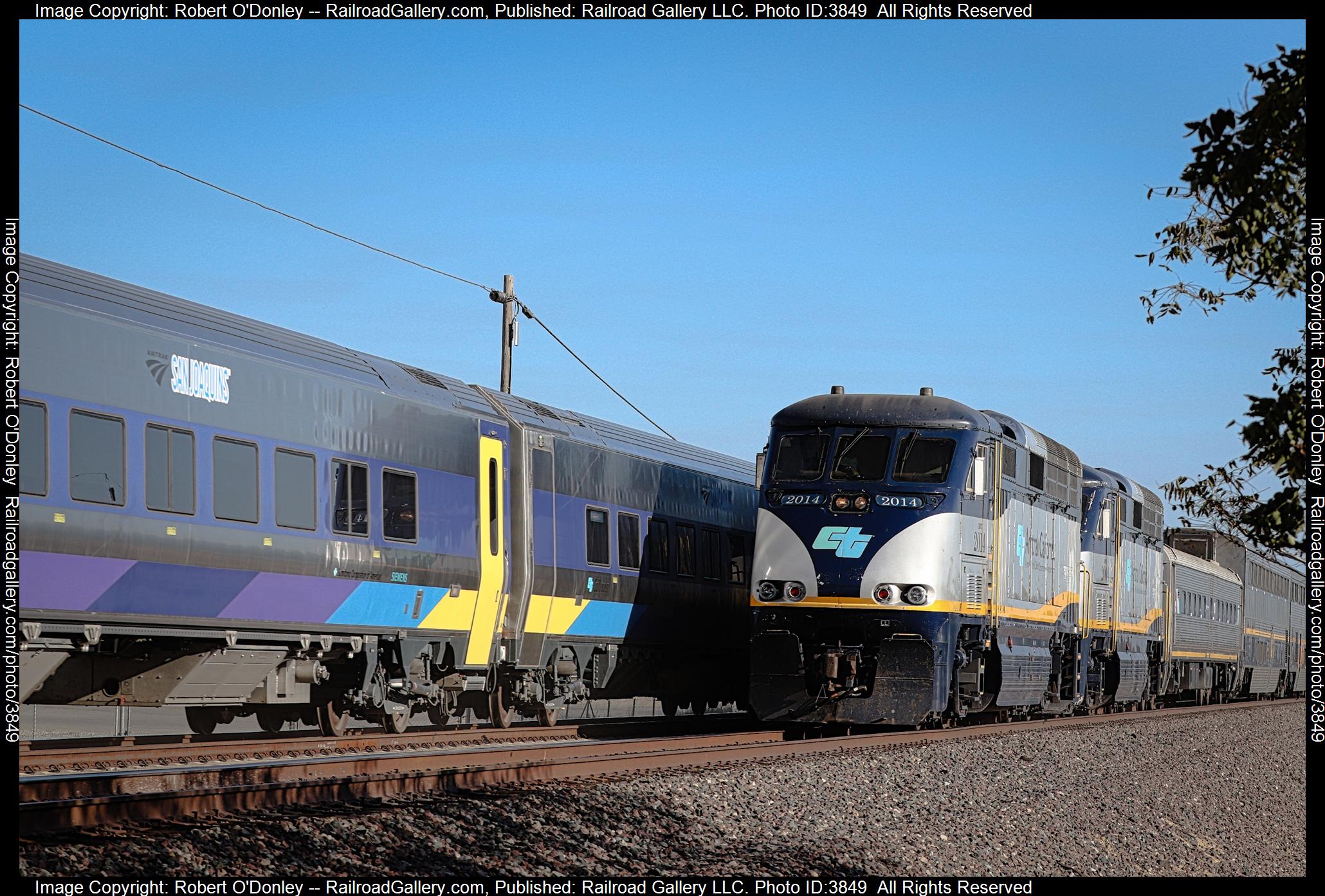 2014, 2004 is a class F59PHI and  is pictured in Bakersfield, California, USA.  This was taken along the San Joaquin  on the Amtrak. Photo Copyright: Robert O'Donley uploaded to Railroad Gallery on 10/14/2024. This photograph of 2014, 2004 was taken on Sunday, October 13, 2024. All Rights Reserved. 