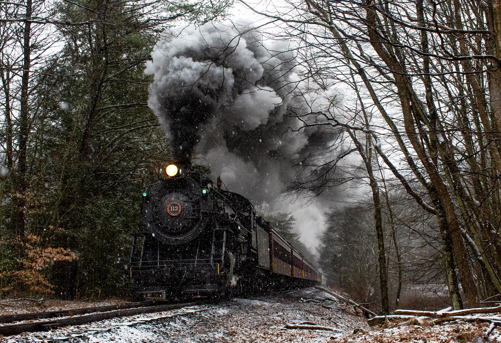 CNJ113 is a class 0-6-0 and  is pictured in Marlin, Pennsylvania, USA.  This was taken along the Pottsville Branch on the Central Railroad of New Jersey. Photo Copyright: Jason Jay uploaded to Railroad Gallery on 12/12/2022. This photograph of CNJ113 was taken on Sunday, December 11, 2022. All Rights Reserved. 