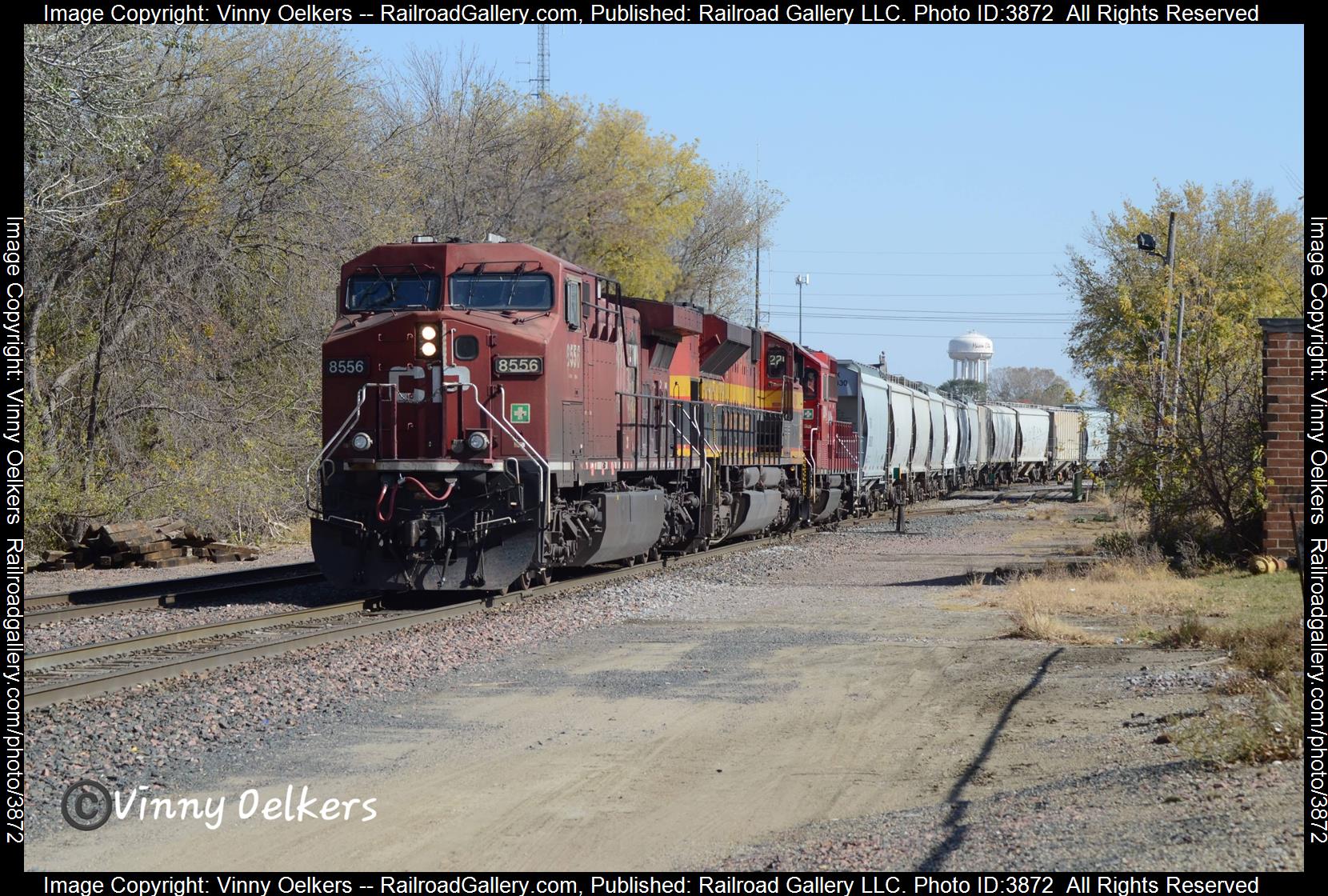 CP 8556 is a class Unknown and  is pictured in Mason City, IA, United States.  This was taken along the Mason City Subdivision  on the Canadian Pacific Railway. Photo Copyright: Vinny Oelkers uploaded to Railroad Gallery on 10/29/2024. This photograph of CP 8556 was taken on Sunday, October 20, 2024. All Rights Reserved. 