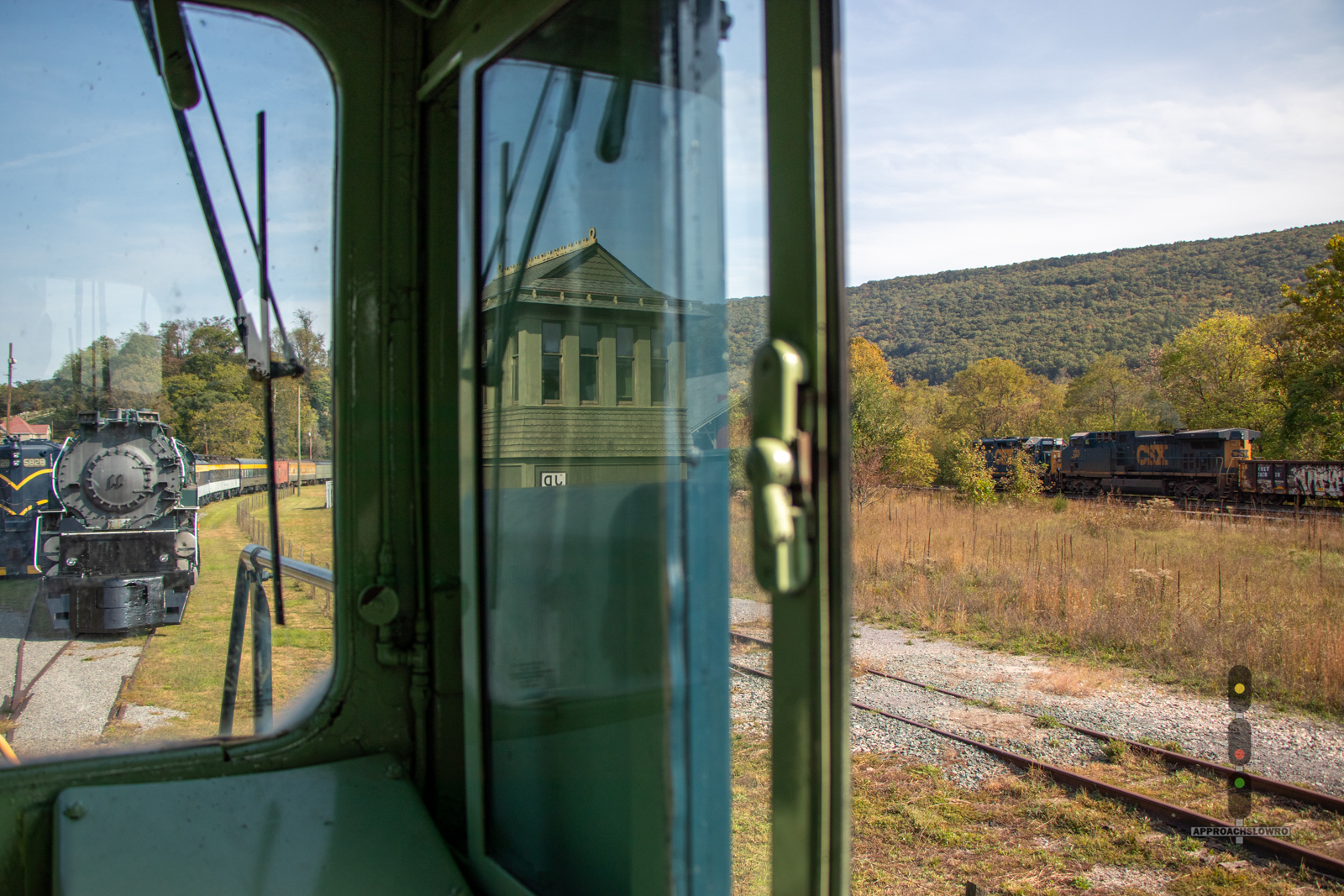 CSXT 6050 is a class EMD GP40-2 and  is pictured in Clifton Forge, Virginia, USA.  This was taken along the Alleghany Subdivison on the CSX Transportation. Photo Copyright: ApproachSlowRO   uploaded to Railroad Gallery on 10/30/2024. This photograph of CSXT 6050 was taken on Sunday, October 13, 2024. All Rights Reserved. 