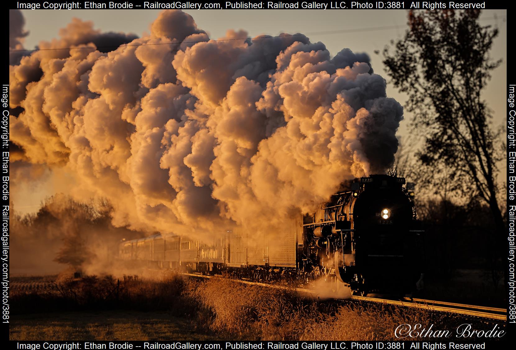 1225 is a class 2-8-4 and  is pictured in Ashley, Michigan, United States.  This was taken along the Cadillac District on the Pere Marquette. Photo Copyright: Ethan Brodie uploaded to Railroad Gallery on 11/01/2024. This photograph of 1225 was taken on Saturday, October 26, 2024. All Rights Reserved. 