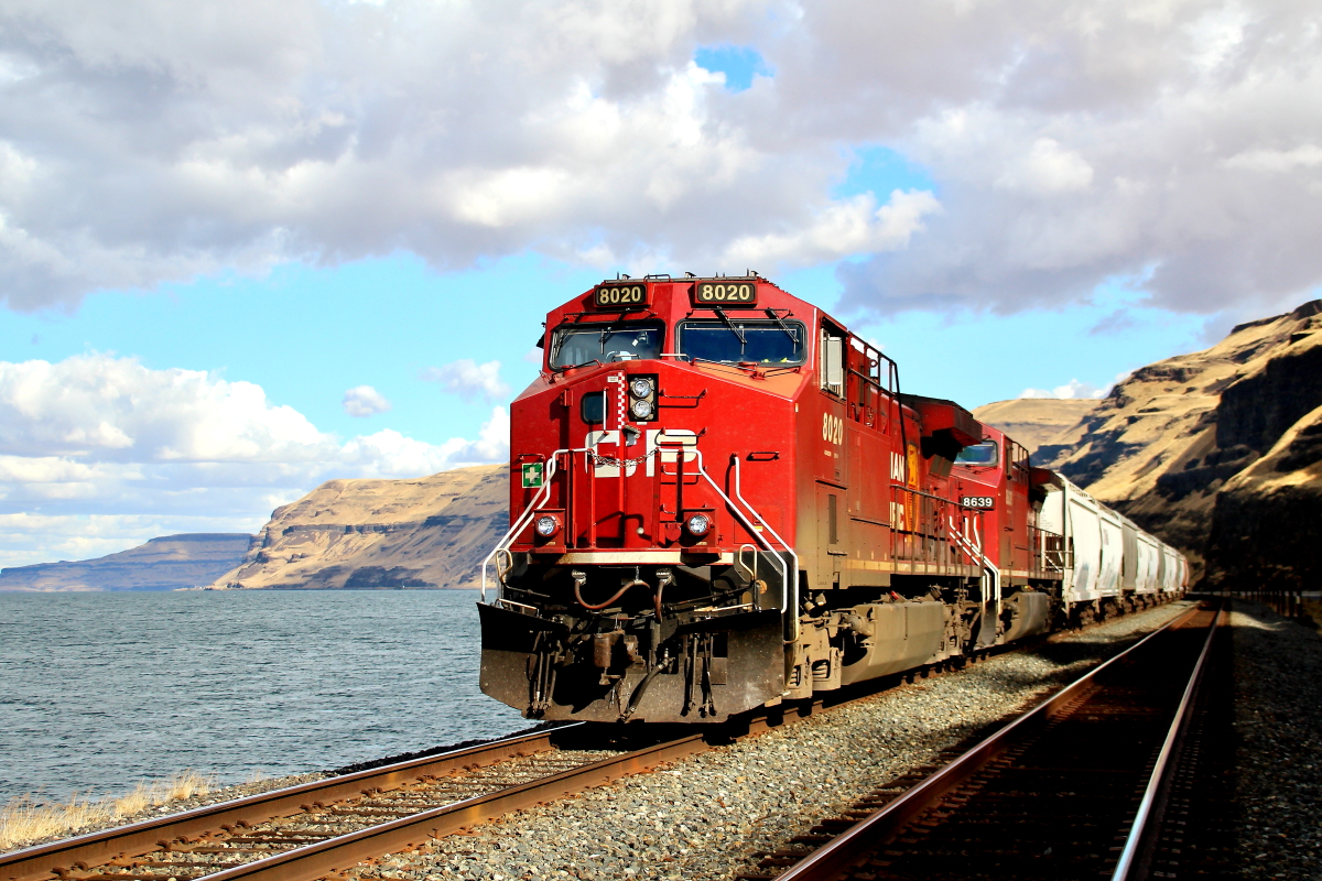 CP 8020  is a class GE AC4400CW and  is pictured in Hermiston, Oregon, USA.  This was taken along the Ayer/UP on the Canadian Pacific Railway. Photo Copyright: Rick Doughty uploaded to Railroad Gallery on 11/02/2024. This photograph of CP 8020  was taken on Thursday, October 17, 2024. All Rights Reserved. 