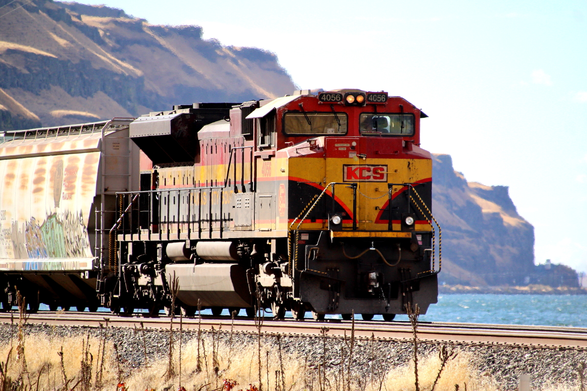 KCS 4056 is a class EMD SD70ACe and  is pictured in Hermiston, Oregon, USA.  This was taken along the Ayer/UP on the Kansas City Southern Railway. Photo Copyright: Rick Doughty uploaded to Railroad Gallery on 11/02/2024. This photograph of KCS 4056 was taken on Thursday, October 17, 2024. All Rights Reserved. 