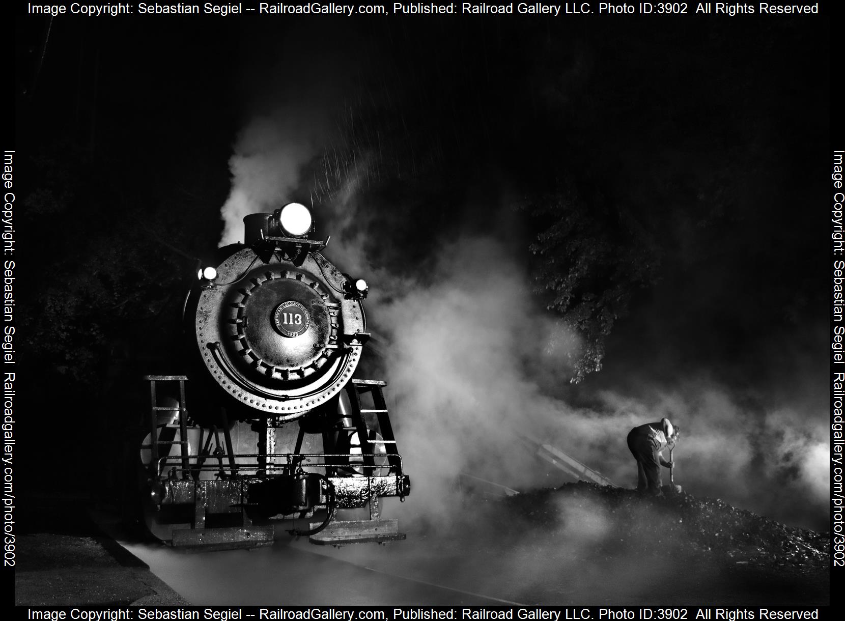 113 is a class 0-6-0 and  is pictured in Minersville, PA, United States.  This was taken along the Minersville Line on the Reading Blue Mountain and Northern Railroad. Photo Copyright: Sebastian Segiel uploaded to Railroad Gallery on 11/10/2024. This photograph of 113 was taken on Saturday, May 11, 2024. All Rights Reserved. 