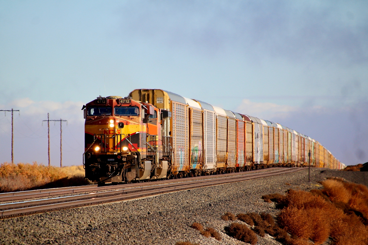 KCS 4712 is a class GE ES44AC and  is pictured in Ritzville, Washington, USA.  This was taken along the Lakeside/BNSF on the Kansas City Southern Railway. Photo Copyright: Rick Doughty uploaded to Railroad Gallery on 11/12/2024. This photograph of KCS 4712 was taken on Tuesday, October 22, 2024. All Rights Reserved. 