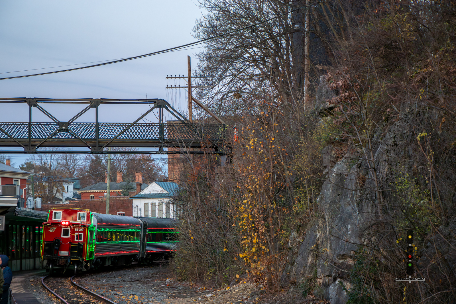 BB 223 is a class Caboose and  is pictured in Staunton, Virginia, USA.  This was taken along the North Mountain on the Buckingham Branch Railroad. Photo Copyright: ApproachSlowRO   uploaded to Railroad Gallery on 12/07/2024. This photograph of BB 223 was taken on Saturday, November 30, 2024. All Rights Reserved. 