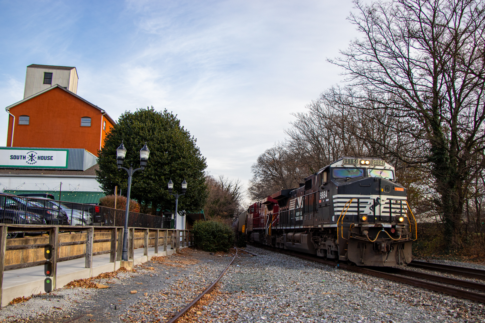 NS 9884 is a class GE D9-44CW and  is pictured in Gaithersburg, Maryland, USA.  This was taken along the Metropolitan Subdivision on the CSX Transportation. Photo Copyright: ApproachSlowRO   uploaded to Railroad Gallery on 12/11/2024. This photograph of NS 9884 was taken on Saturday, December 07, 2024. All Rights Reserved. 