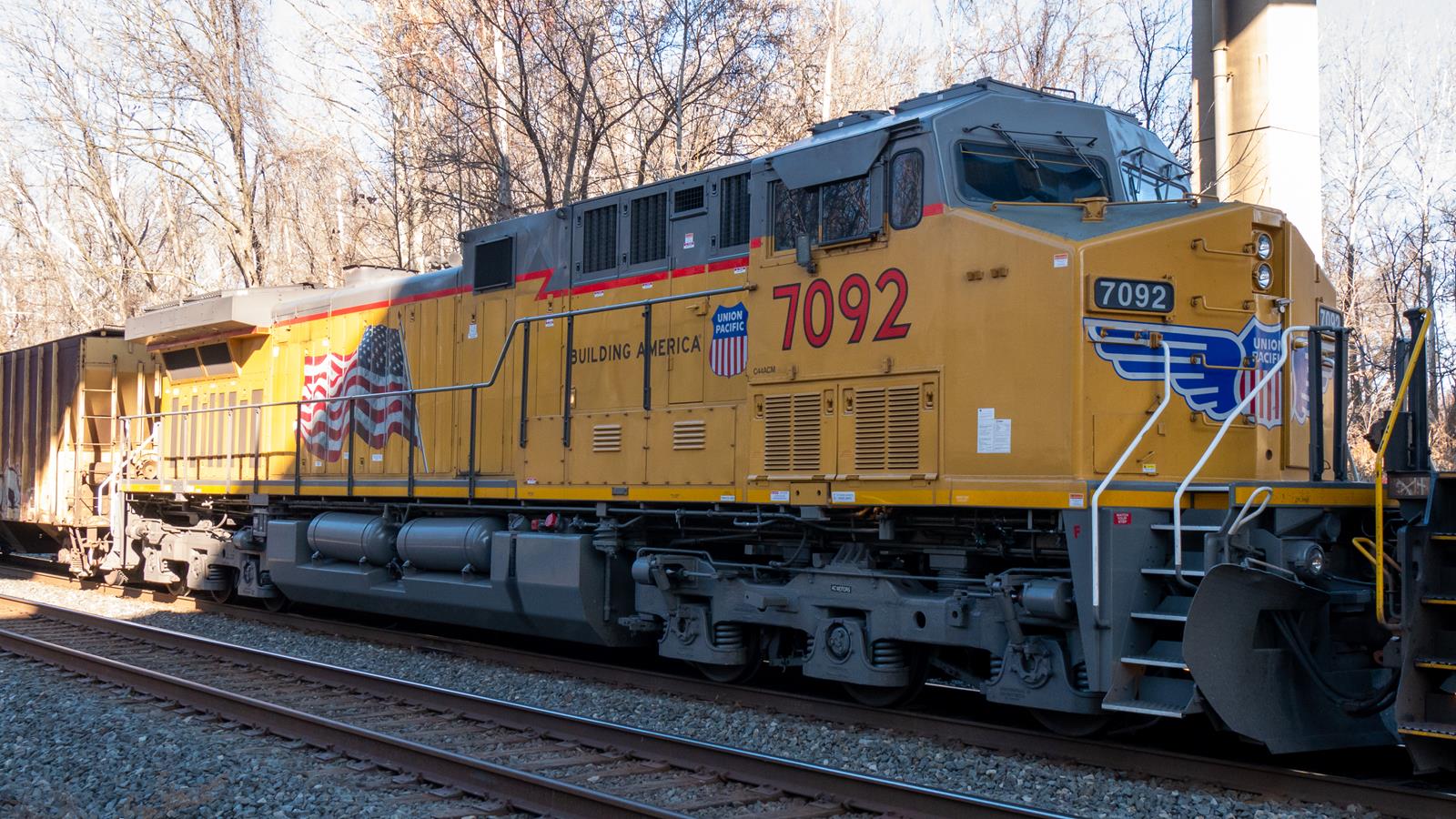 7092 is a class C44ACM and  is pictured in West Conshohocken, Pennsylvania, United States.  This was taken along the Norfolk Southern Harrisburg Line on the Union Pacific Railroad. Photo Copyright: Sean McCaughey uploaded to Railroad Gallery on 12/14/2022. This photograph of 7092 was taken on Saturday, December 10, 2022. All Rights Reserved. 