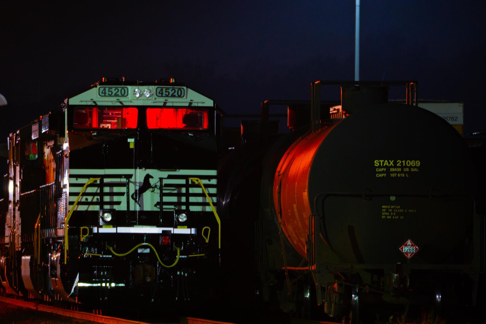 4520 is a class AC44C6M and  is pictured in King of Prussia, Pennsylvania, United States.  This was taken along the Norfolk Southern Harrisburg Line on the Norfolk Southern. Photo Copyright: Sean McCaughey uploaded to Railroad Gallery on 11/11/2022. This photograph of 4520 was taken on Friday, November 04, 2022. All Rights Reserved. 