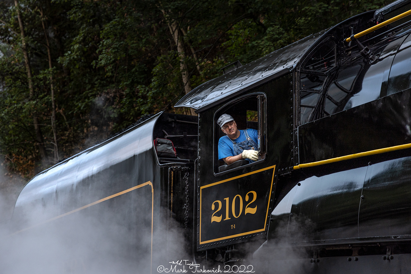 RDG 2102 is a class T-1 and  is pictured in Port Clinton, Pennsylvania, USA.  This was taken along the Reading & Northern Steam Shop on the Reading Company. Photo Copyright: Mark Turkovich uploaded to Railroad Gallery on 12/14/2022. This photograph of RDG 2102 was taken on Saturday, September 03, 2022. All Rights Reserved. 