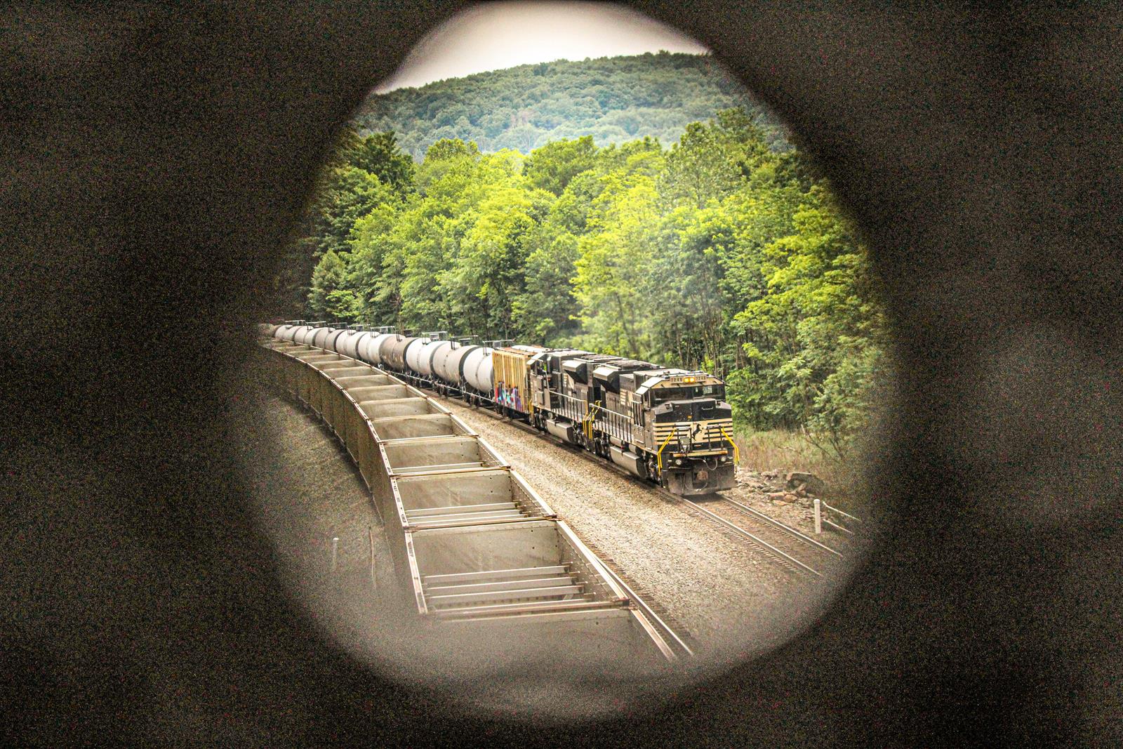 NS 66R is a class EMD SD70ACU and  is pictured in Cassandra, Pennsylvania, USA.  This was taken along the Pittsburgh Line on the Norfolk Southern. Photo Copyright: Austen Rhoads uploaded to Railroad Gallery on 11/11/2022. This photograph of NS 66R was taken on Monday, June 13, 2022. All Rights Reserved. 