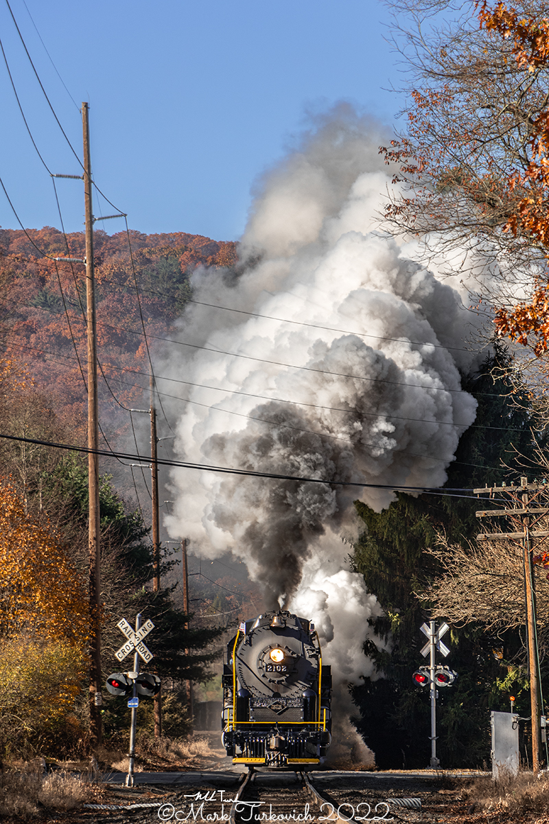 RDG 2102 is a class T-1 and  is pictured in West Penn, Pennsylvania, USA.  This was taken along the Reynolds on the Reading Company. Photo Copyright: Mark Turkovich uploaded to Railroad Gallery on 12/22/2022. This photograph of RDG 2102 was taken on Saturday, October 29, 2022. All Rights Reserved. 