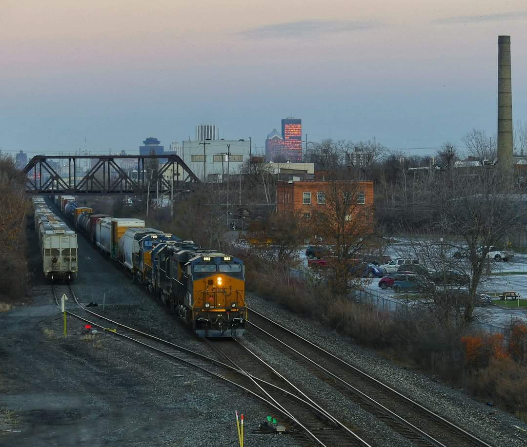 CSX 982 is a class GE ES44AC and  is pictured in Rochester , New York , USA.  This was taken along the Rochester  on the CSX Transportation. Photo Copyright: Scott  Murnan  uploaded to Railroad Gallery on 12/22/2022. This photograph of CSX 982 was taken on Tuesday, November 22, 2022. All Rights Reserved. 