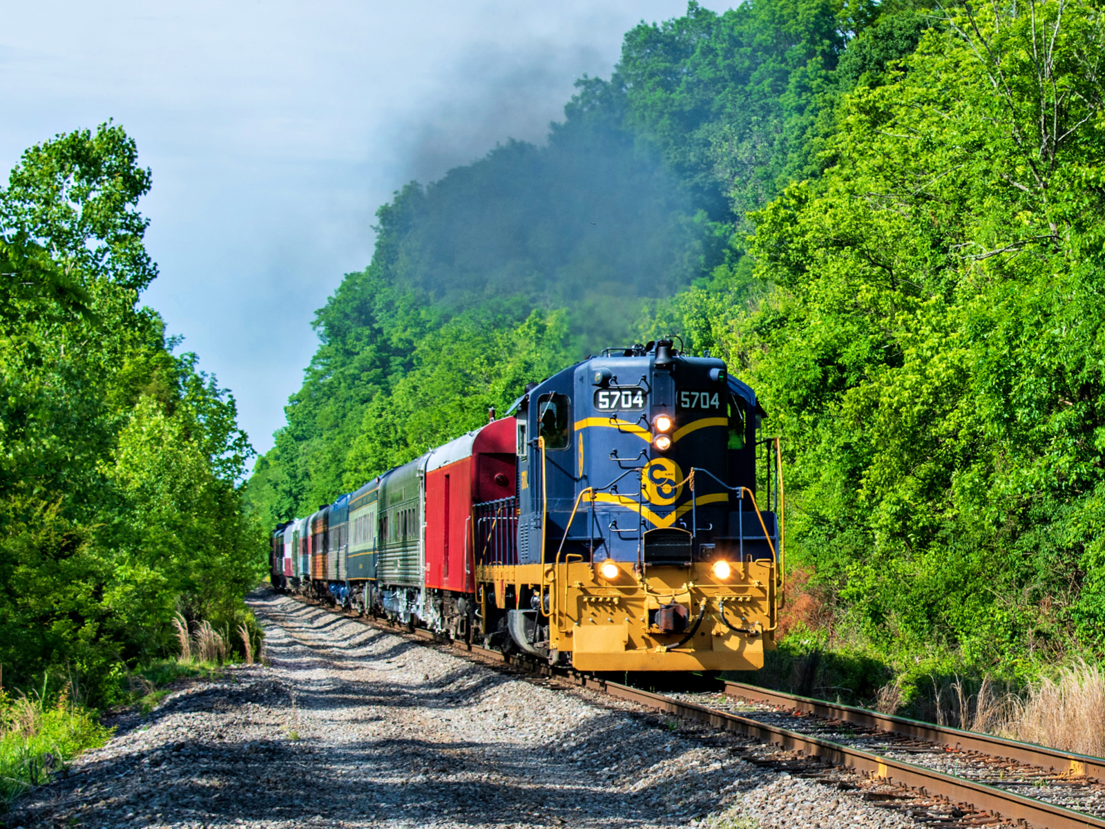 CRC 5704 is a class EMD GP7 and  is pictured in Indian Hill, OH, United States.  This was taken along the I&O Midland Subdivision on the Cincinnati Railway. Photo Copyright: David Rohdenburg uploaded to Railroad Gallery on 12/23/2022. This photograph of CRC 5704 was taken on Monday, May 31, 2021. All Rights Reserved. 