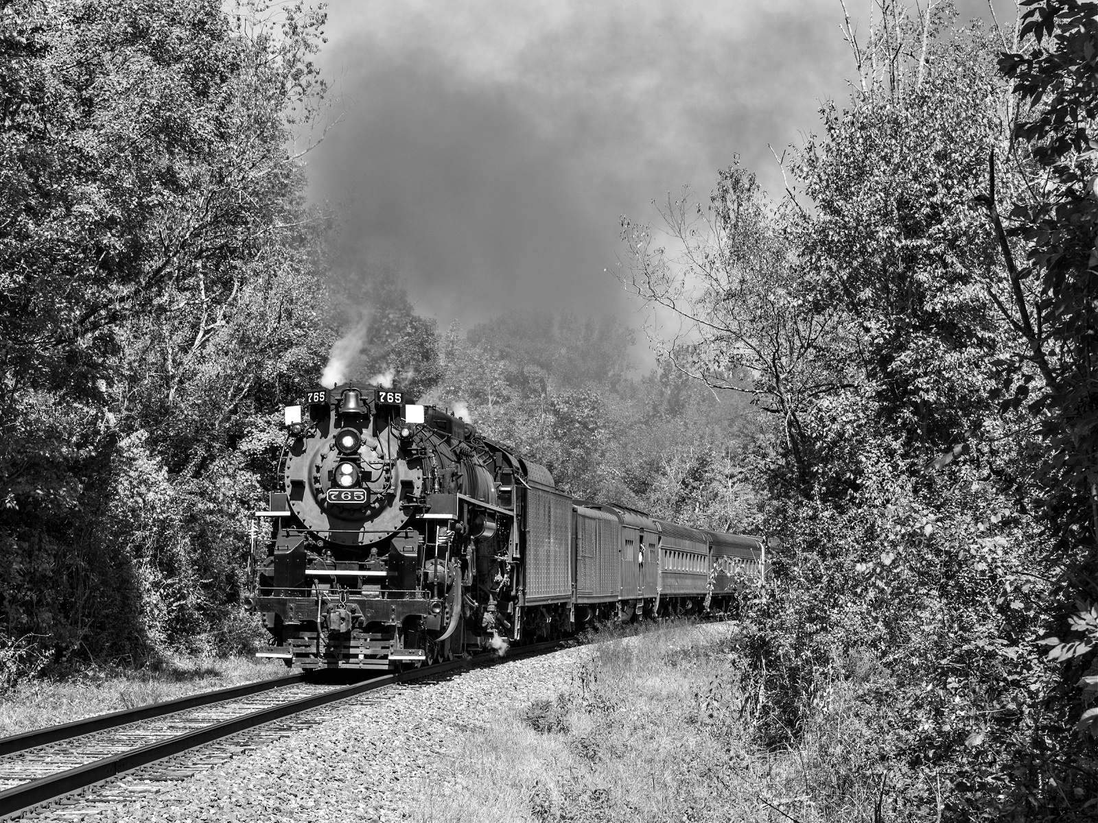 NKP 765 is a class Steam 2-8-4 and  is pictured in Cuyahoga Falls, OH, United States.  This was taken along the CVSR Mainline on the Cuyahoga Valley Scenic Railroad. Photo Copyright: David Rohdenburg uploaded to Railroad Gallery on 12/31/2022. This photograph of NKP 765 was taken on Sunday, September 19, 2021. All Rights Reserved. 