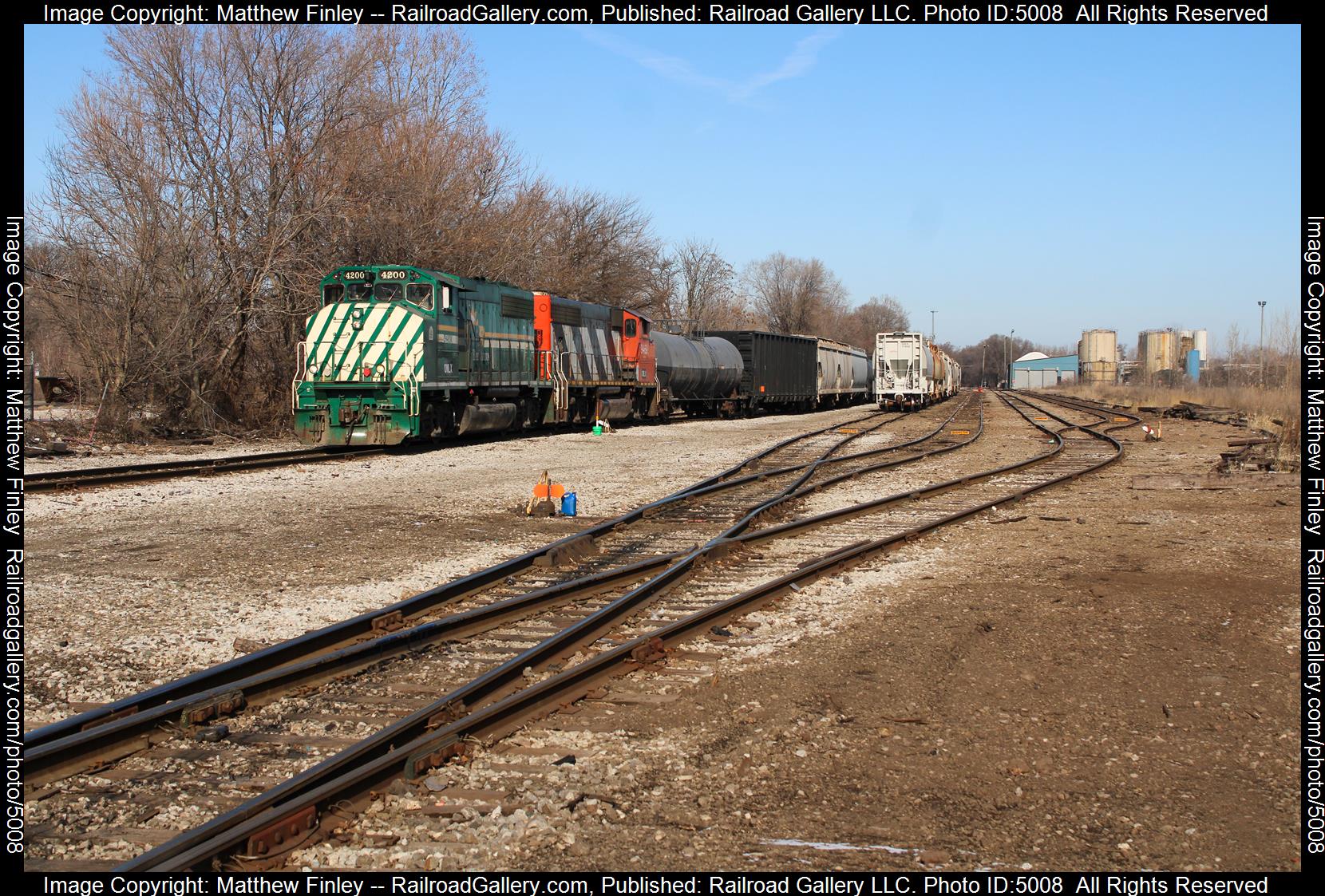 OMLX 4200 is a class EMD GP40-2 and  is pictured in South Deering, Chicago, Illinois, USA.  This was taken along the Chicago Rail Link on the OMLX. Photo Copyright: Matthew Finley uploaded to Railroad Gallery on 02/10/2025. This photograph of OMLX 4200 was taken on Saturday, January 25, 2025. All Rights Reserved. 