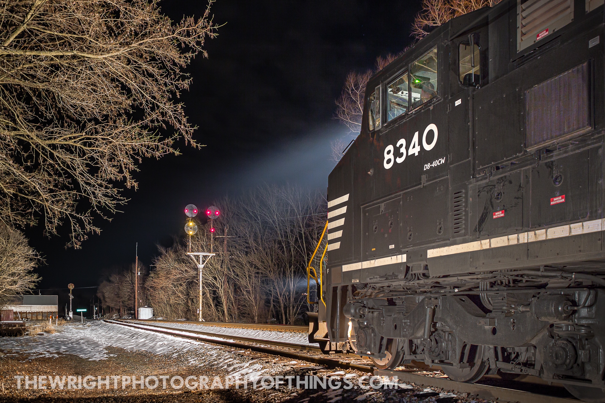 NS 8340 is a class C40-8W and  is pictured in Shepherdstown, West Virginia, United States.  This was taken along the H LINE on the Norfolk Southern. Photo Copyright: Jon Wright uploaded to Railroad Gallery on 01/04/2023. This photograph of NS 8340 was taken on Saturday, January 05, 2013. All Rights Reserved. 