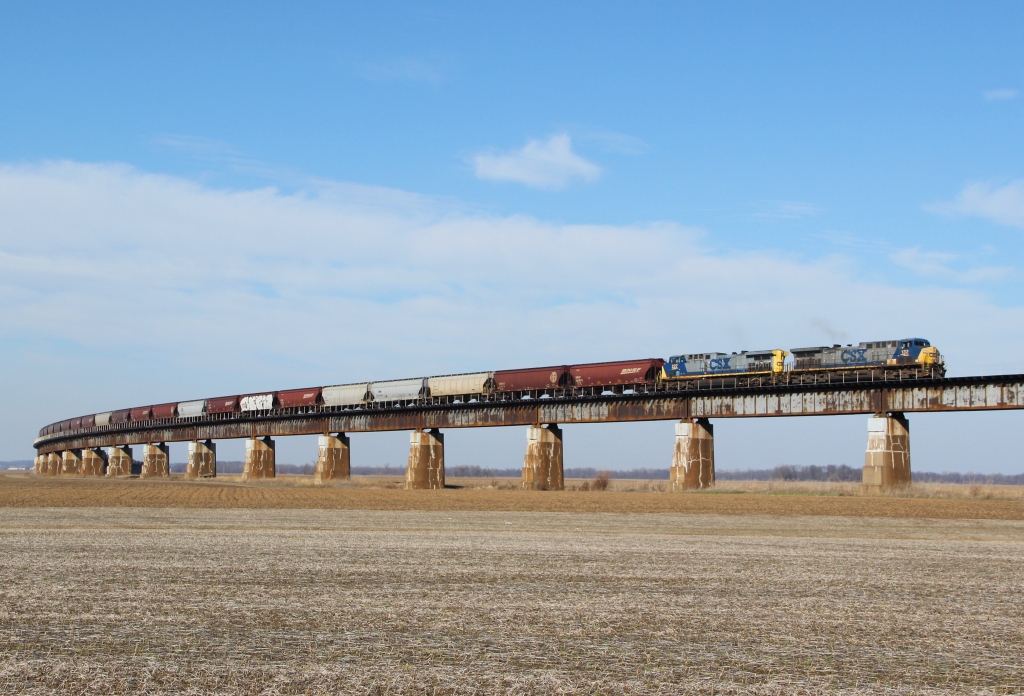 CSXT 132 is a class GE AC4400CW and  is pictured in Rahm, Indiana, USA.  This was taken along the CSXT on the CSX Transportation. Photo Copyright: Alex Moss uploaded to Railroad Gallery on 01/04/2023. This photograph of CSXT 132 was taken on Saturday, January 17, 2015. All Rights Reserved. 