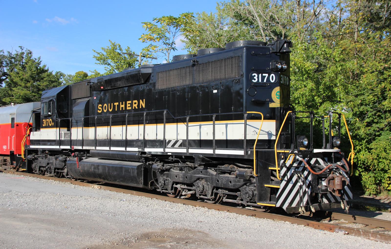 NS 3170 is a class EMD SD40 and  is pictured in Unknown, Ohio, USA.  This was taken along the I&O Main on the Norfolk Southern. Photo Copyright: Marc Lingenfelter uploaded to Railroad Gallery on 01/04/2023. This photograph of NS 3170 was taken on Sunday, September 20, 2015. All Rights Reserved. 