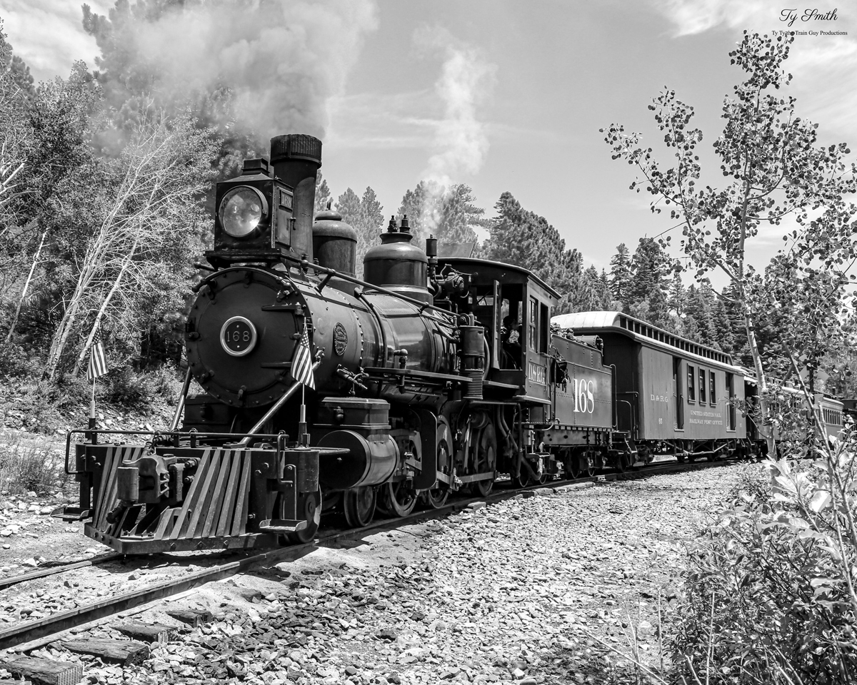 D&RG 168 is a class 4-6-0 and  is pictured in Sublette, New Mexico, USA.  This was taken along the San Juan Extension on the Denver and Rio Grande Western Railroad. Photo Copyright: Tylynn Smith uploaded to Railroad Gallery on 01/05/2023. This photograph of D&RG 168 was taken on Monday, July 04, 2022. All Rights Reserved. 