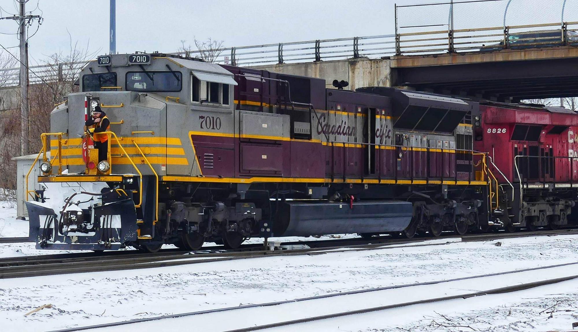 CP 7010 is a class EMD SD70ACU and  is pictured in Buffalo , New York, USA.  This was taken along the Bailey Ave Yard  on the Canadian Pacific Railway. Photo Copyright: Scott  Murnan  uploaded to Railroad Gallery on 01/06/2023. This photograph of CP 7010 was taken on Sunday, February 27, 2022. All Rights Reserved. 