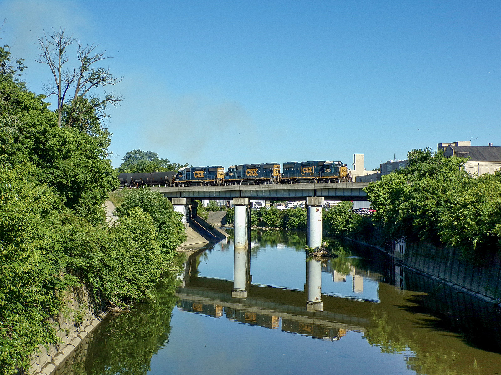 CSXT 2750 is a class EMD GP38-2 and  is pictured in Cincinnati, OH, United States.  This was taken along the Cincinnati Terminal Subdivision on the CSX Transportation. Photo Copyright: David Rohdenburg uploaded to Railroad Gallery on 01/11/2023. This photograph of CSXT 2750 was taken on Friday, June 14, 2019. All Rights Reserved. 