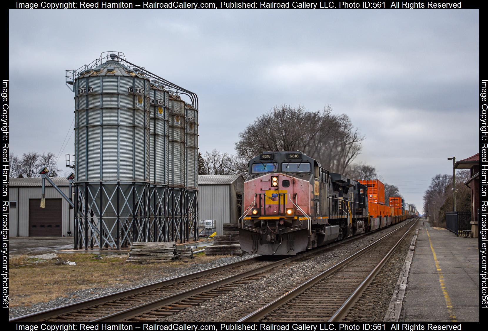 UP 6318 is a class GE AC4400CW and  is pictured in Nappanee, Indiana, United States.  This was taken along the CSX Garrett Subdivision on the Union Pacific Railroad. Photo Copyright: Reed Hamilton uploaded to Railroad Gallery on 01/11/2023. This photograph of UP 6318 was taken on Saturday, January 07, 2023. All Rights Reserved. 